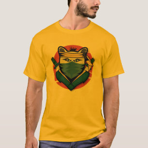 Deadly Ninja Assassin Cat Characters T-Shirt