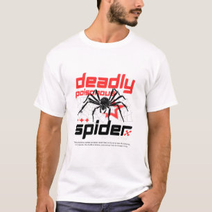 Deadly Poisonous Spider – Red and Black Web TShirt