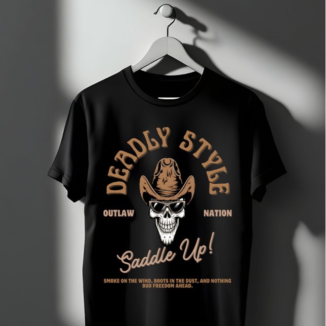 Deadly Style – Western Outlaw Skull Vibes T-Shirt (Creator Uploaded)