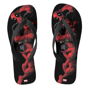 Deadpool Lying Down With Toy Jandals