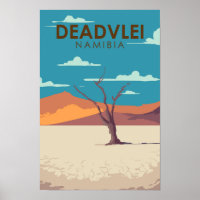 Deadvlei Namibia Travel Vintage Art