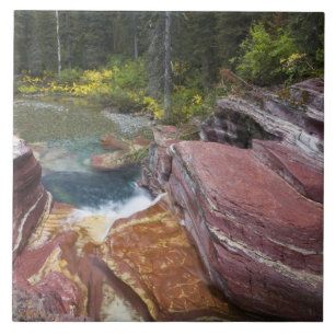Deadwood Falls on Reynolds Creek in autumn in Tile