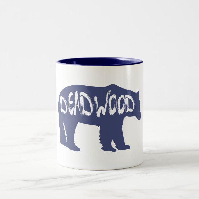 Deadwood South Dakota Bear Two-Tone Coffee Mug (Center)