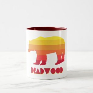Deadwood South Dakota Rainbow Bear Two-Tone Coffee Mug