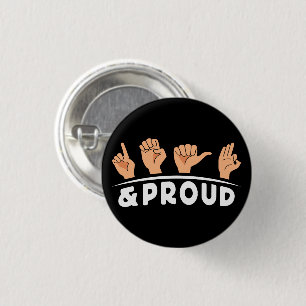 Deaf And Proud Deaf People Fingerspelling Sign Art 3 Cm Round Badge