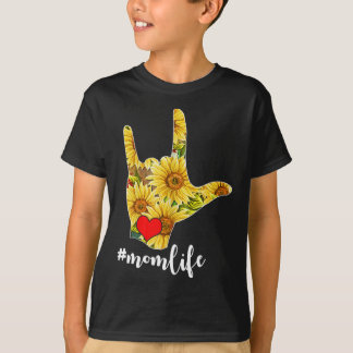 Deaf Awareness ASL Sign Language Sunflower I Love  T-Shirt