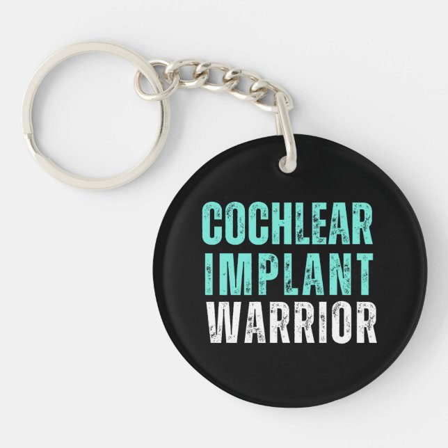 Deaf Awareness - Cochlear Implant Warrior  Key Ring (Front)