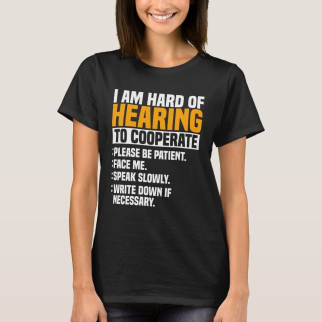 Deaf Awareness Hearing Aid Implant ASL Cooperate P T-Shirt (Front)