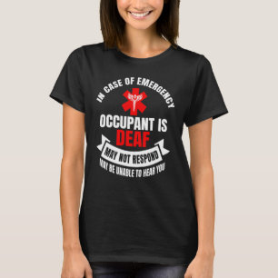 Deaf Awareness Hearing Aid Implant Sign Language E T-Shirt