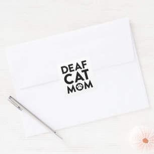 Deaf Cat Mum Square Sticker
