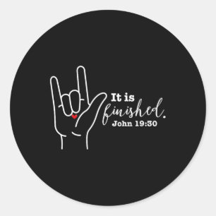 Deaf Christian Faith Easter Asl Sign Language It I Classic Round Sticker
