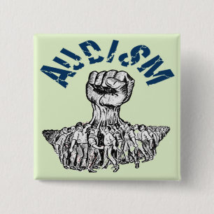 Deaf Civil Rights Movement Against Audism 15 Cm Square Badge