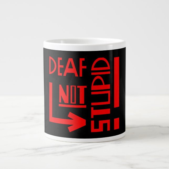 Deaf Disability Awareness Large Coffee Mug (Front)
