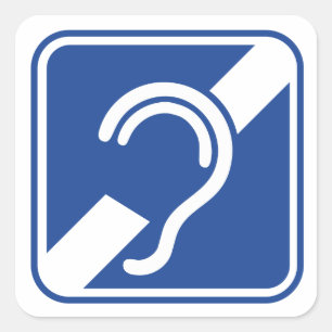 Deaf. Disturbance of hearing, deafness, hearing lo Square Sticker