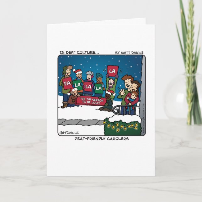 Deaf-Friendly Carolers Holiday Card (Front)