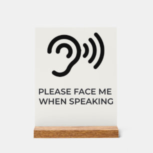 Deaf Hard of Hearing Disability Awareness Acrylic  Sign
