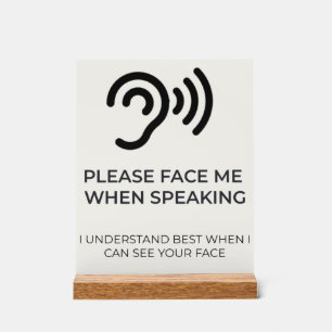 Deaf Hard of Hearing Disability Awareness Acrylic  Sign