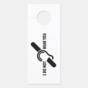 Deaf, hearing impaired, deafness, hearing loss log door hanger