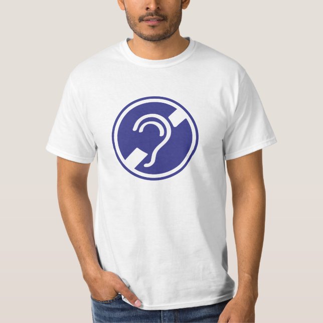 Deaf, hearing impaired, deafness, hearing loss sig T-Shirt (Front)