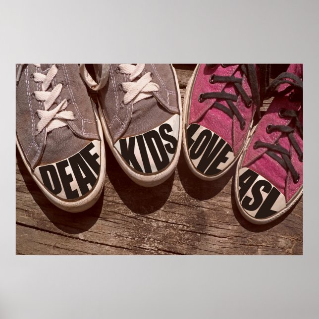 Deaf Kids Love ASL   36" x 24" Poster (Front)