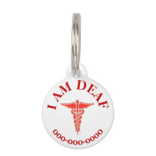 Deaf pet awareness ICE vet notification Tag