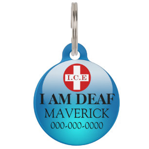 Deaf pet products DIY blue Tag