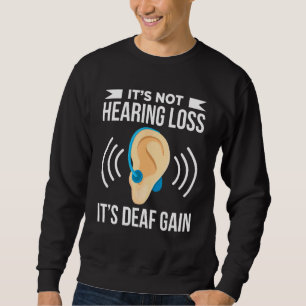 Deaf Pride ASL Hand Gesture Hearing Aid Hand Sign  Sweatshirt