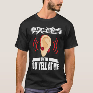 Deaf Pride ASL Hand Gesture Hearing Aid Hand Sign  T-Shirt