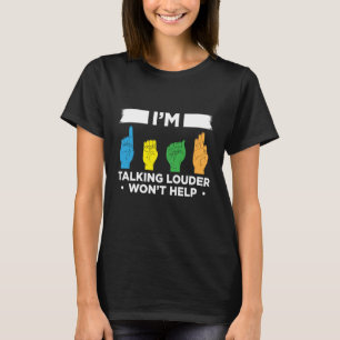 Deaf Pride ASL Hand Gesture Hearing Aid Hand Sign T-Shirt