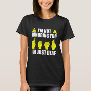 Deaf Pride ASL Hand Gesture Hearing Aid Hand Sign T-Shirt