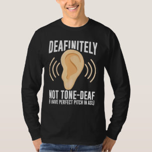 Deaf Pride Awareness ASL Sign Language Deafinitely T-Shirt