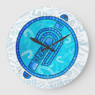 Deaf Symbol English Large Clock
