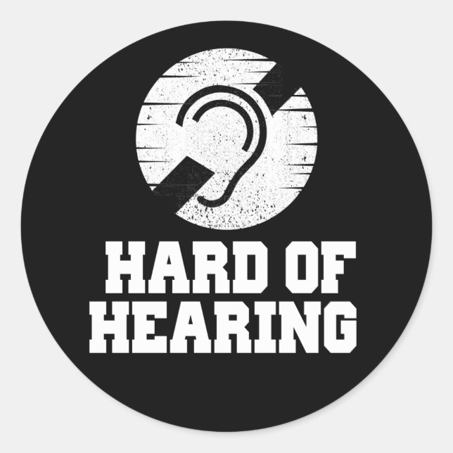 Deafness and hard of hearing symbol classic round sticker (Front)