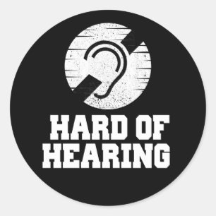 Deafness and hard of hearing symbol classic round sticker