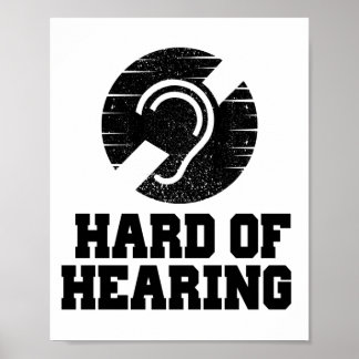 Deafness and hard of hearing symbol poster
