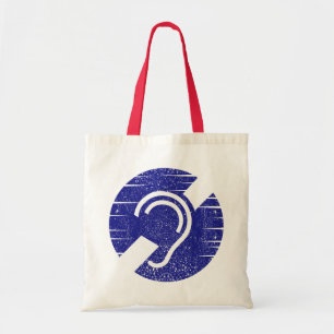 Deafness and hard of hearing symbol tote bag