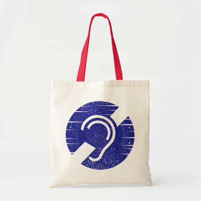 Deafness and hard of hearing symbol tote bag (Front)