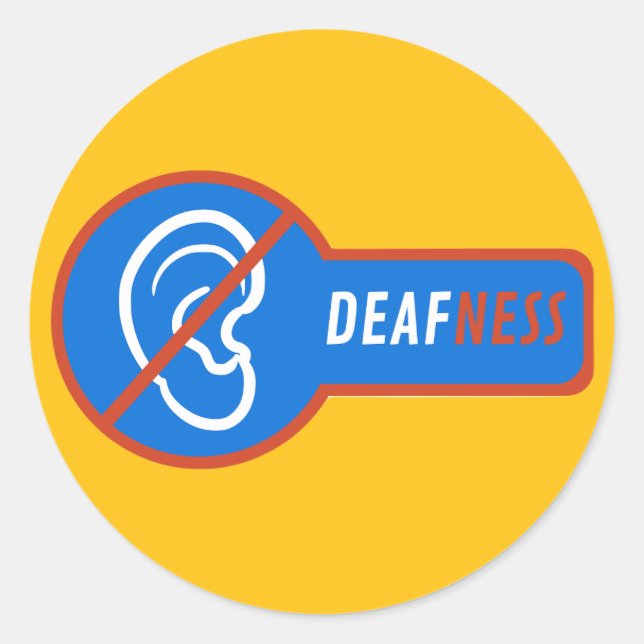 deafness unique design classic round sticker (Front)