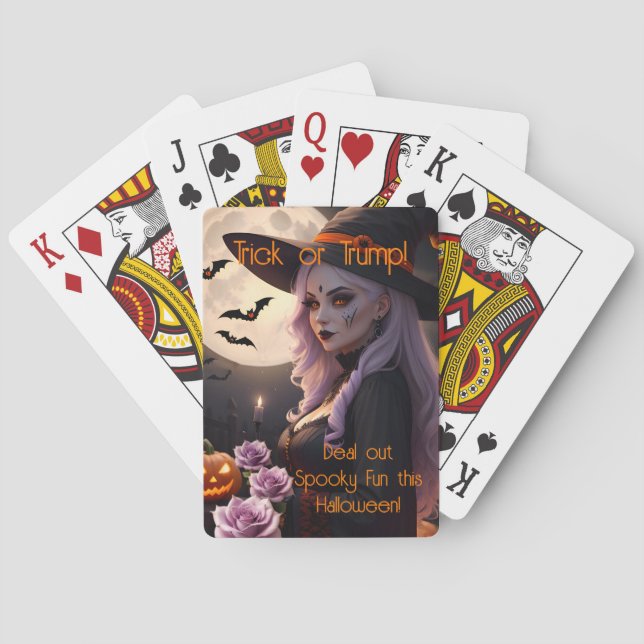Deal Out Witchy Fun Halloween Party Game Night Playing Cards (Back)