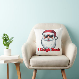 Deal Slaying Santa Claus Funny Holiday Shopping Cushion