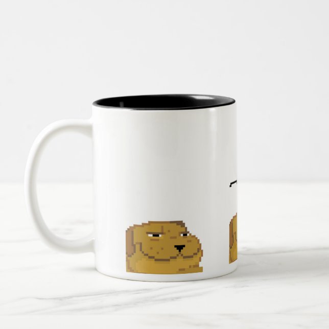 Deal with it dog. Two-Tone coffee mug (Left)