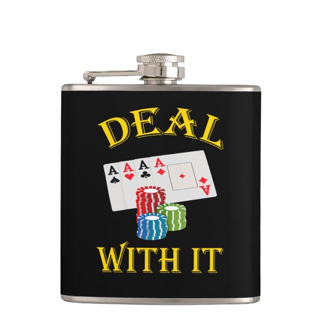Deal With It Poker Hip Flask (Front)