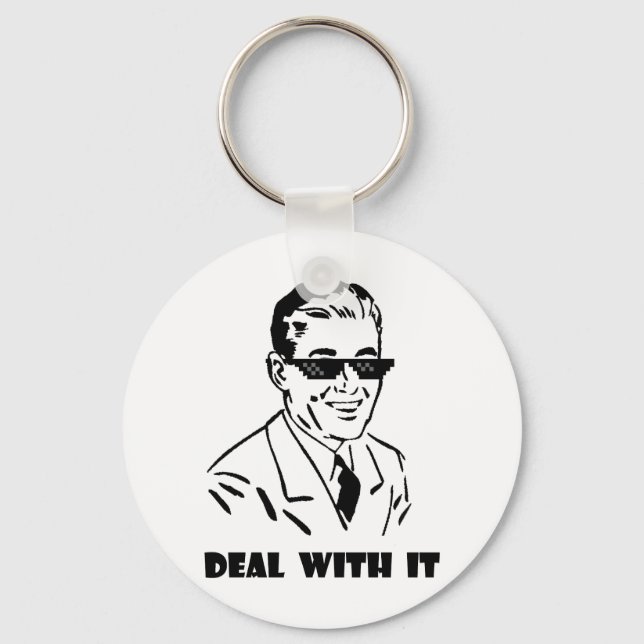 Deal With It Retro Key Ring (Front)