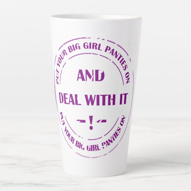 deal with pressure  latte mug (Front)