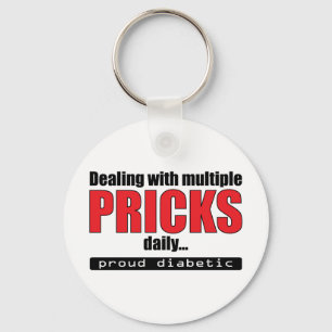 Dealing with Multiple Pricks Daily (Red) Key Ring
