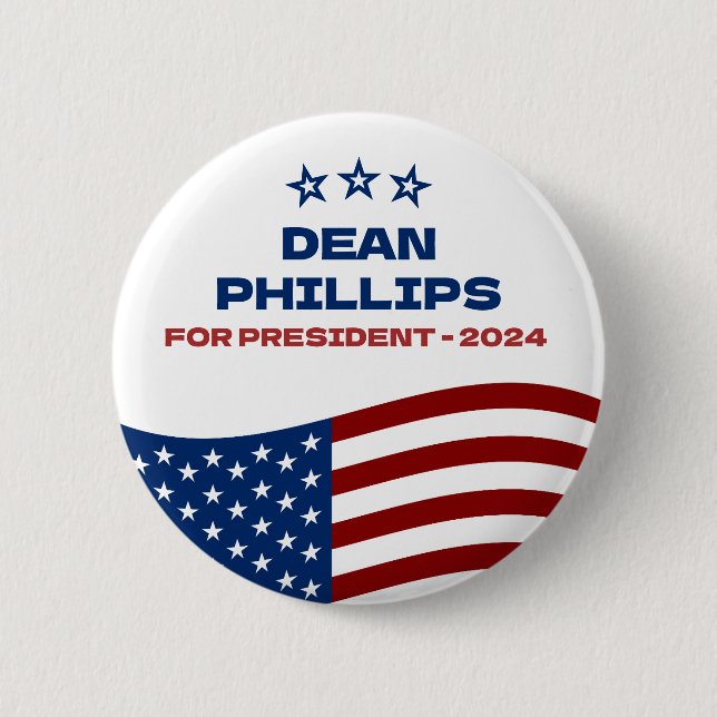Dean Phillips for President 2024  6 Cm Round Badge (Front)