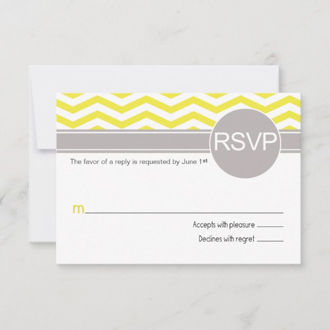 Deandra Chic Chevron RSVP | yellow (Front)