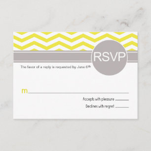 Deandra Chic Chevron RSVP   yellow Card