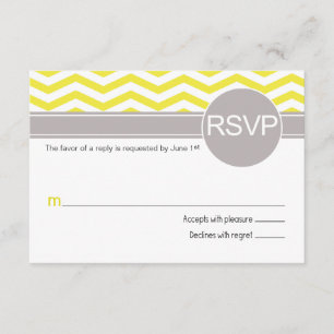 Deandra Chic Chevron RSVP yellow Card
