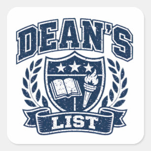 Dean's List – Academic Achievement College Square Sticker